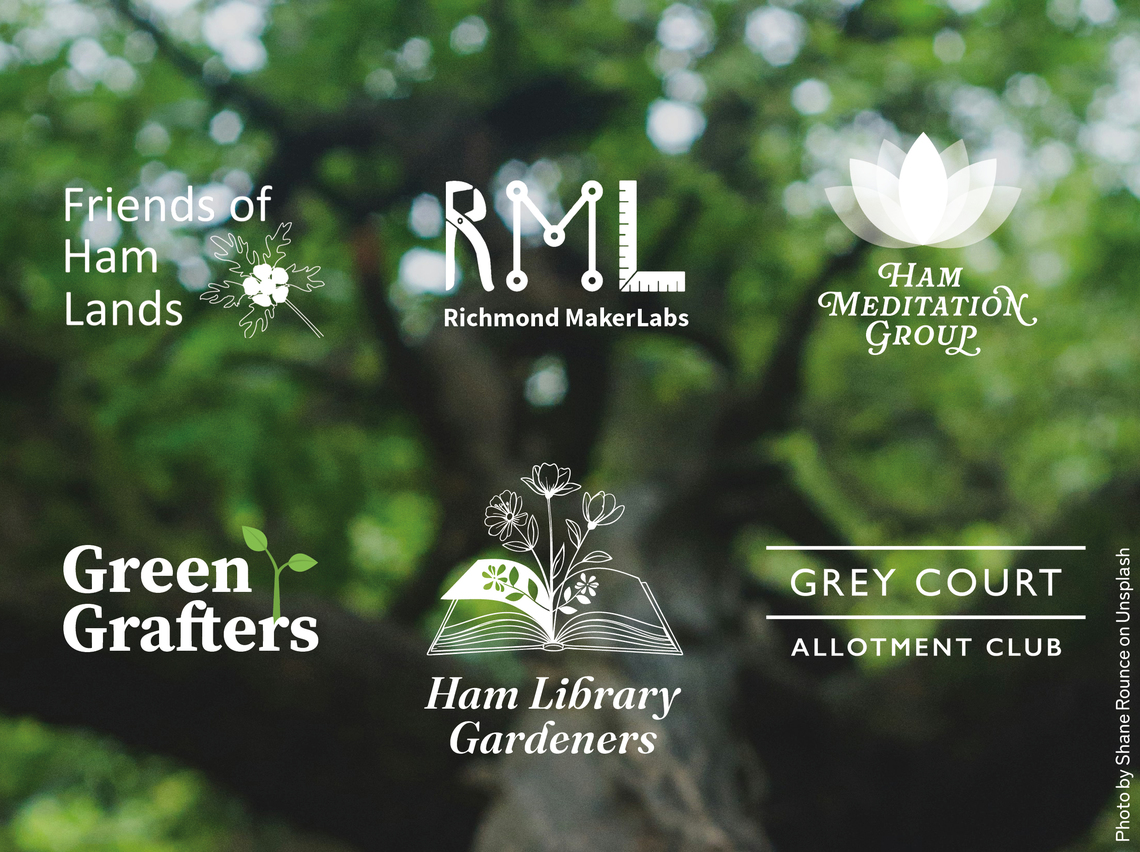 Logos on tree background