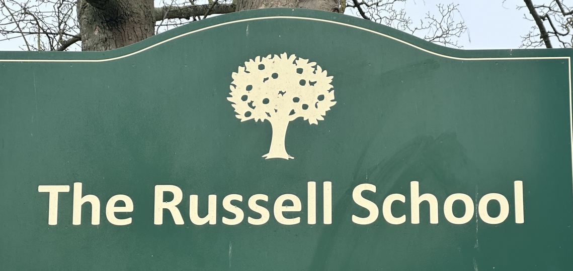 Russell School sign